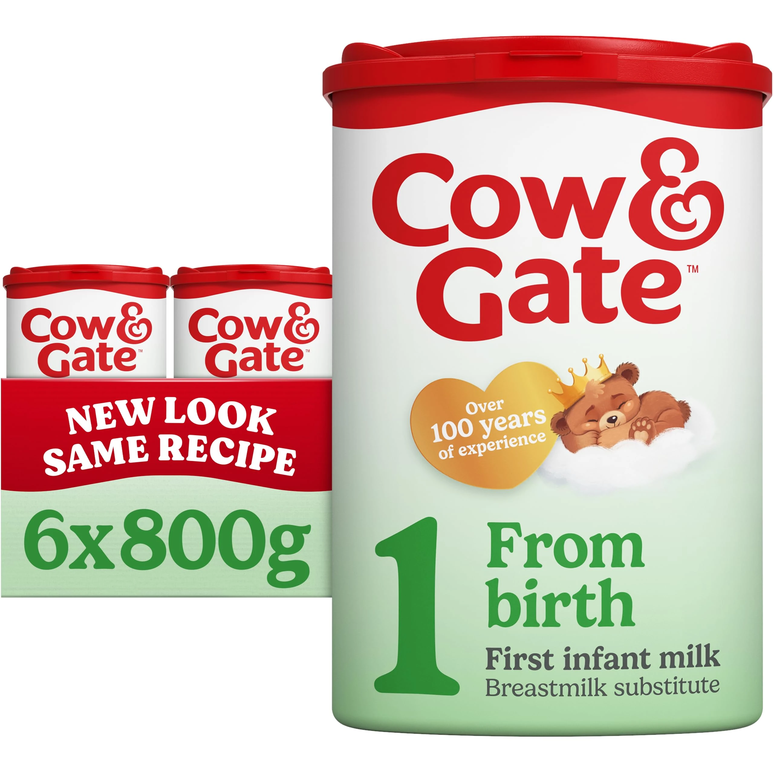 Cow & Gate 1 First Infant Baby Milk Powder Formula, from Birth, 800g (Pack of 6)