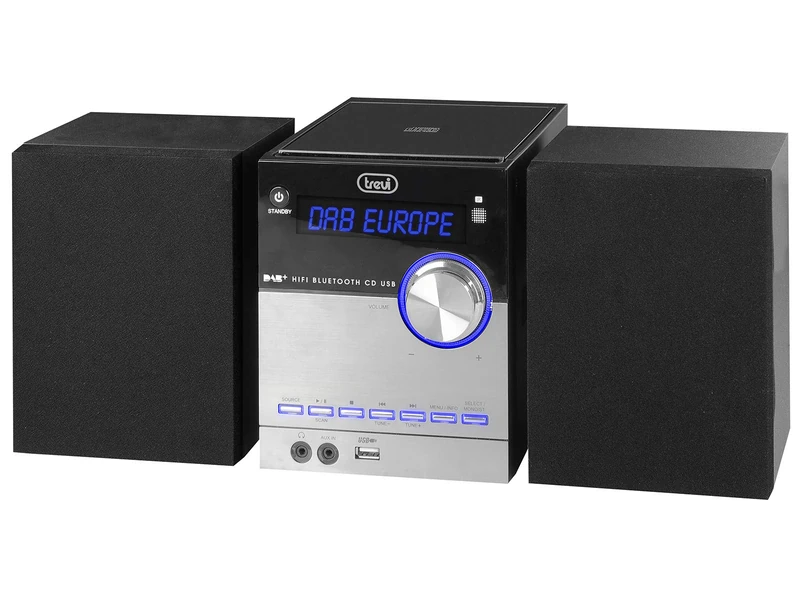 Trevi HCX 10D8 Dab Stereo HiFi with Dab/Dab+ and FM with RDS, Alphanumeric LCD Display, Bluetooth, CD, MP3, USB, AUX-In, Auto Memory Function, Black - Image 1
