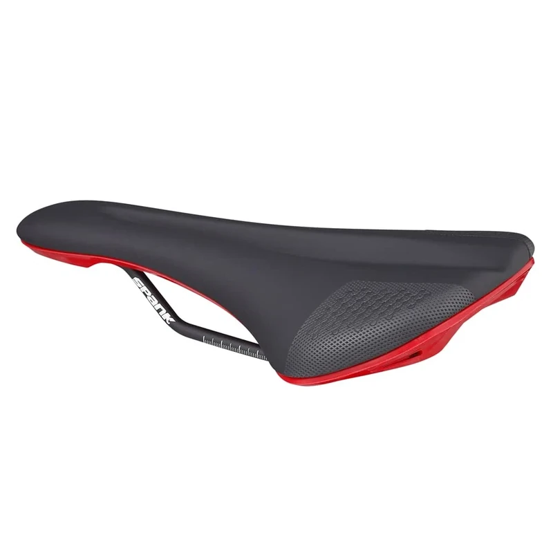 SPANK OOZY 280 Unisex Adult Mountain Bike/E-Bike/Cycle/Gravel Saddle, Black/Red, 265 mm x 144 mm