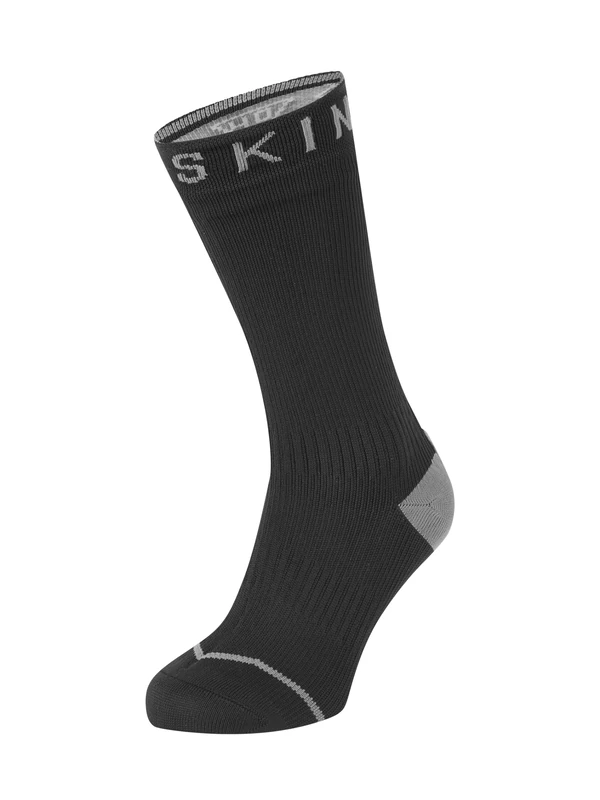 SEALSKINZ | Briston | Unisex Waterproof All Weather Mid Length Sock with Hydrostop to Block Water | Merino Wool | Seamless and Comfortable | S - Black