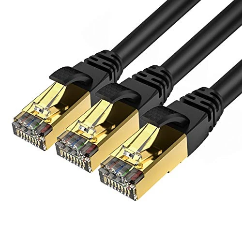 4m/13ft 3Pack CAT8 Ethernet Cable Veetop 40Gbps 2000Mhz High Speed Gigabit SFTP Lan Network Internet Cables with RJ45 Gold Plated Connector for Use of Smart Office Smart Home System iOT Gaming Movie