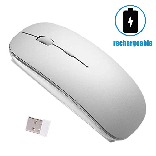 EasyULT Wireless Mouse,Silent Click 1600 DPI 2.4G Cordless Mouse,Mini Optical Cordless Mice with USB Nano Receiver for Notebook,PC,Laptop,Computer(Silver)