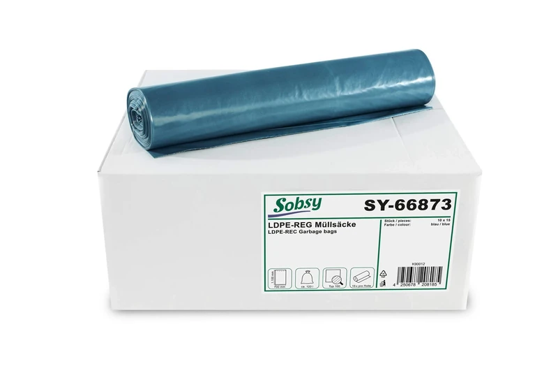 Sobsy Ldpe-Reg Bin Bags Type 100 Blue Rolled 120 L Extra Strong