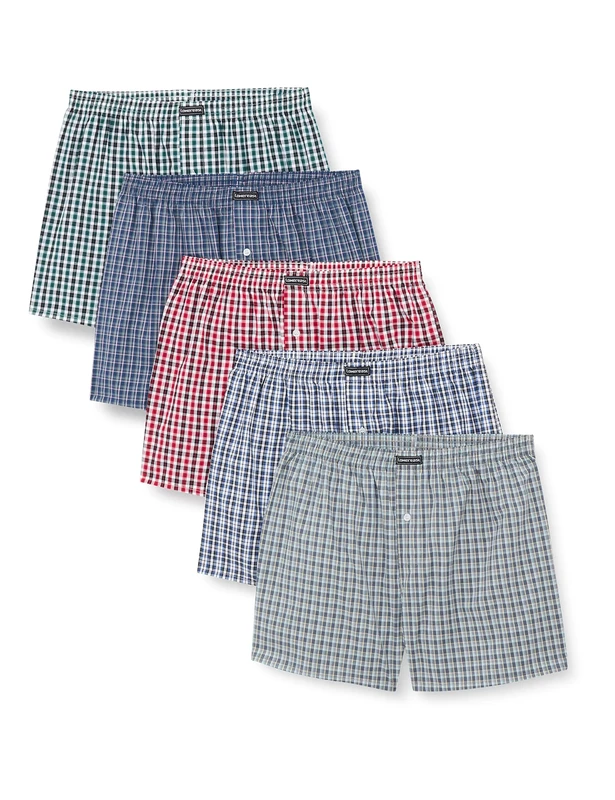 Lower East Men's LE150 Boxer Shorts, Classic Checkered Pattern, L (Pack of 10)