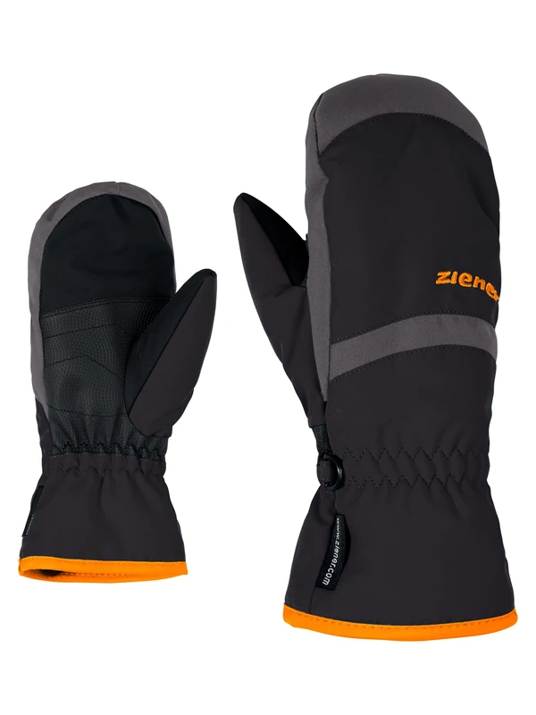 Ziener Lejanos AS Children's Ski Gloves/Winter Sports, Waterproof, Breathable, Black/Graphite, 3.5 (XS)