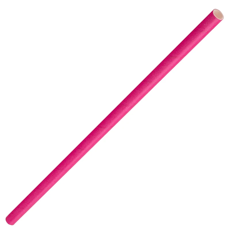 Paper Solid Pink Straw 8" (20cm) Box of 250