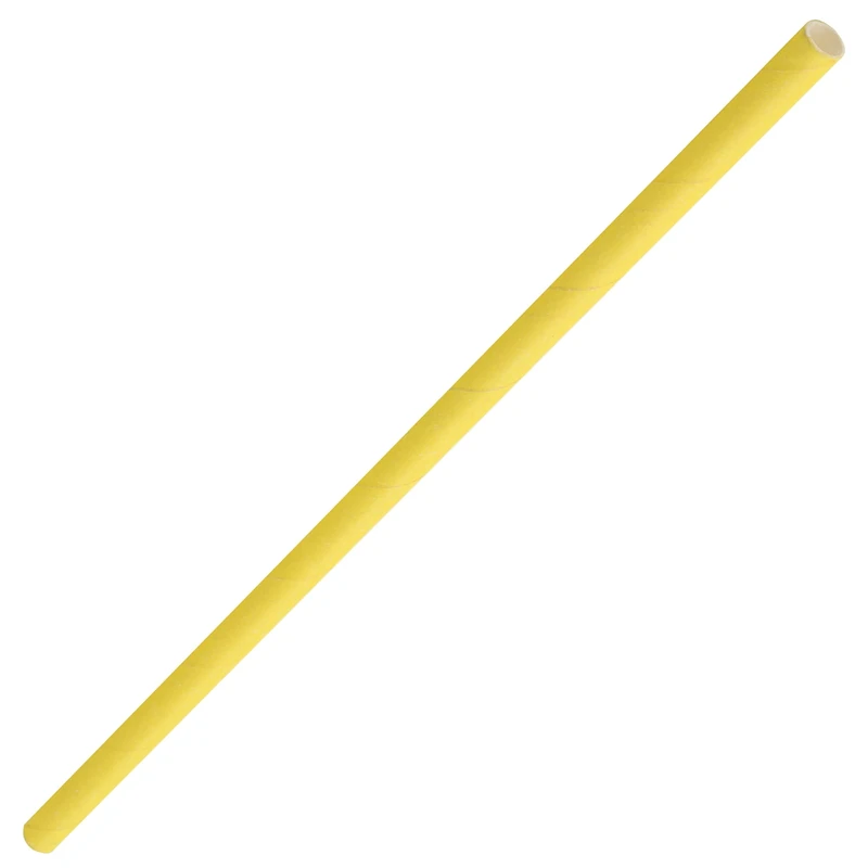 Paper Solid Yellow Straw 8" (20cm) Box of 250