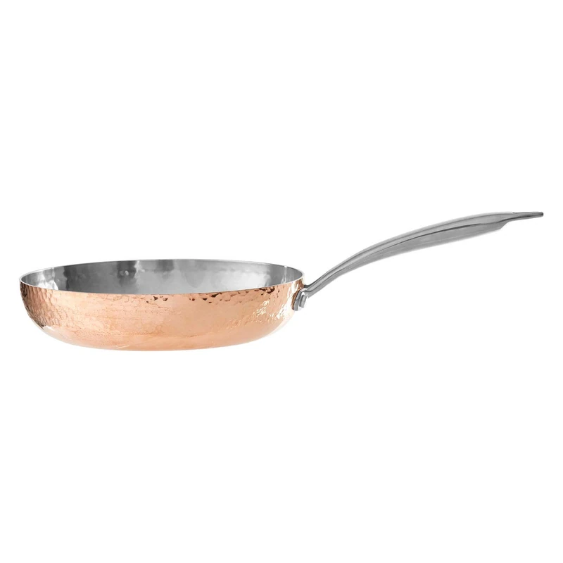 Premier Housewares Minerva Frying Pan, Hammered Copper Finish, Professional Cookwear, Stainless Steel, 42cm