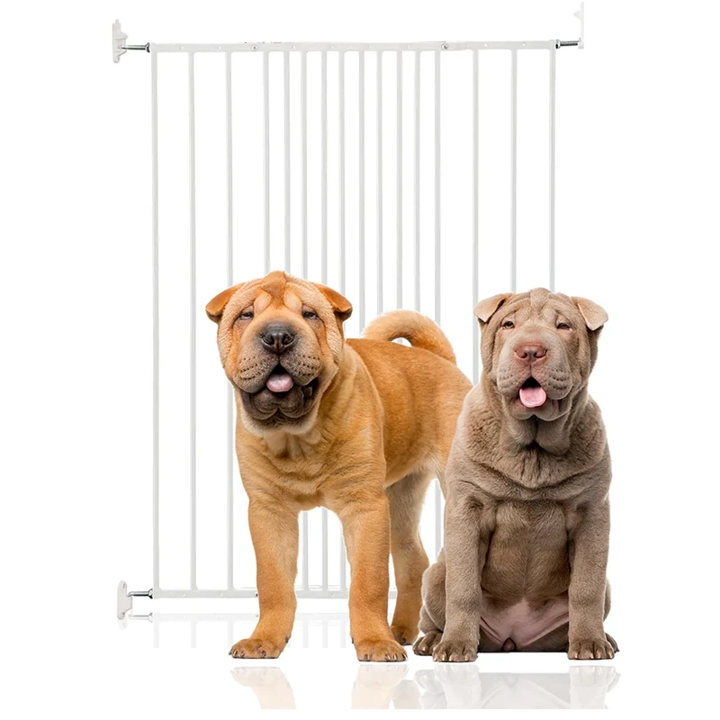 Bettacare Extra Tall Screw Fitted Pet Safety Gate, 62.5cm - 106.8cm, White, 103.5cm in Height, Dog Stair Gate, Safety Barrier for Puppy