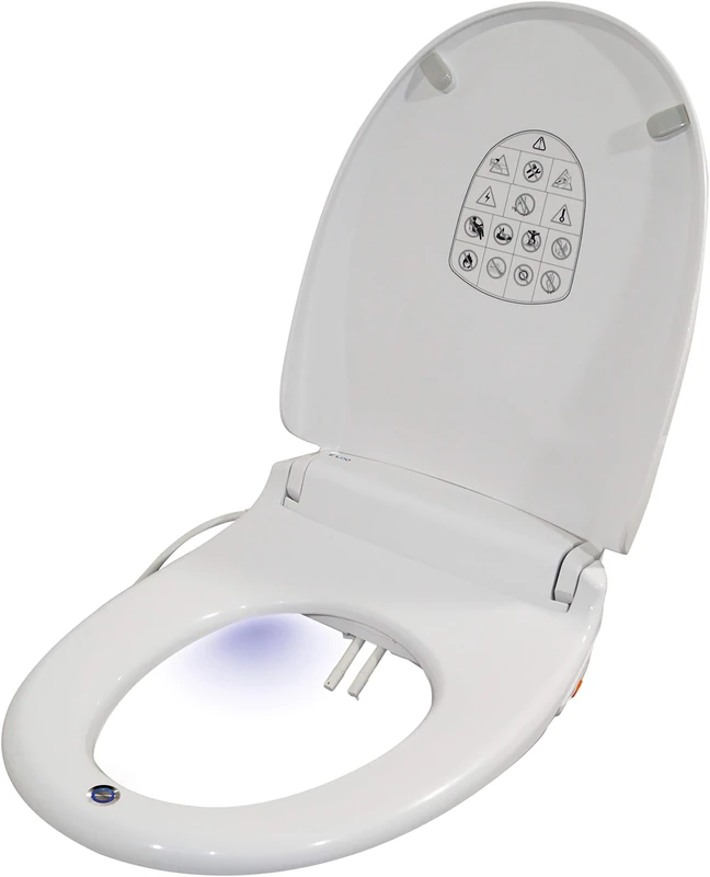 E Loo Toilet Seat with Bidet Cleaning Featuring a Warm Air Dryer, Night Light and Heated Seat Comfort Function for Round Seat
