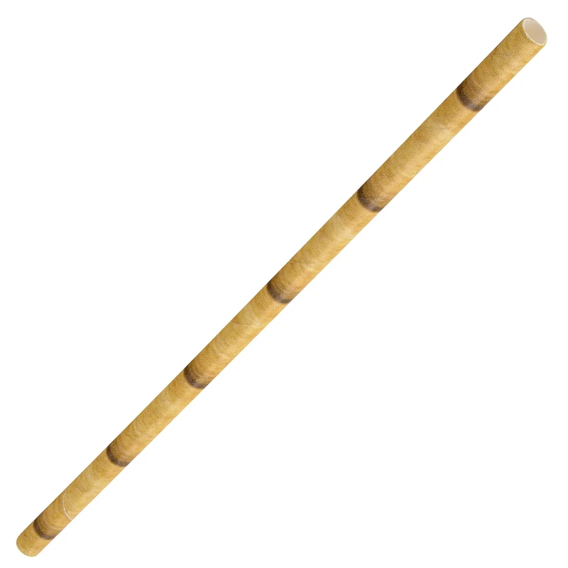 Paper Natural Bamboo Straw 8" (20cm) Box of 250