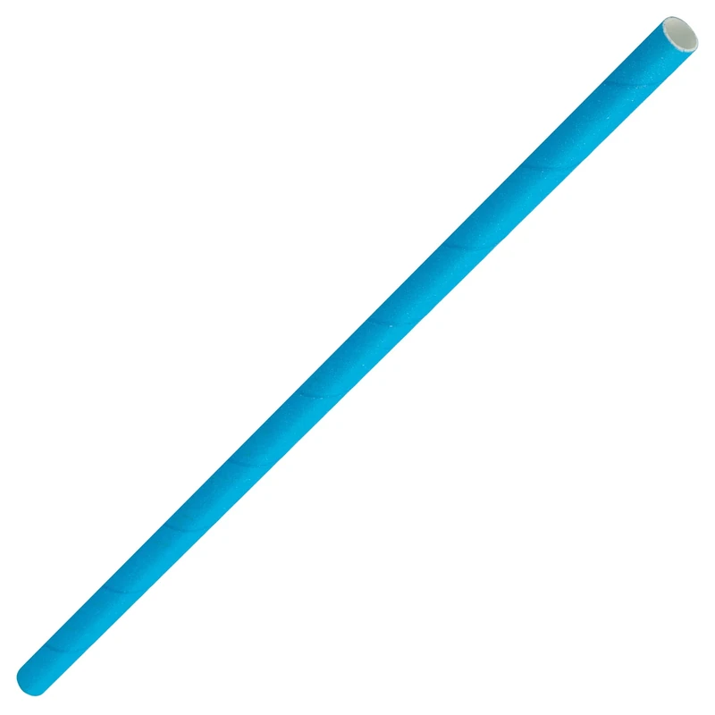 Paper Solid Blue Straw 8" (20cm) Box of 250