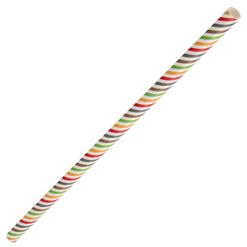 Utopia Multi Stripe Paper Straws 8inch - Case of 6000 - Eco-Friendly Paper Straws, Paper Drinking Straws