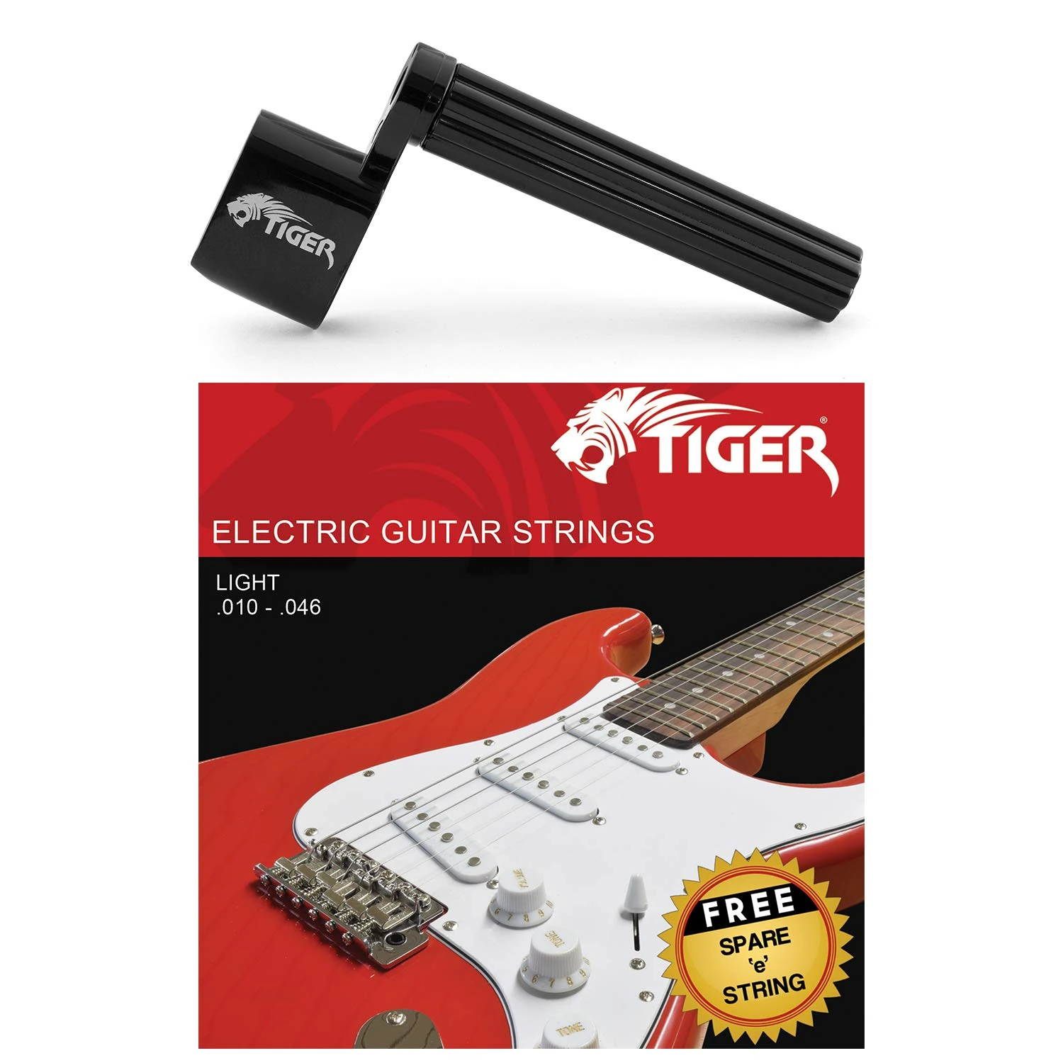 TIGER EGS-WIND Electric Guitar Strings and String Winder Pack