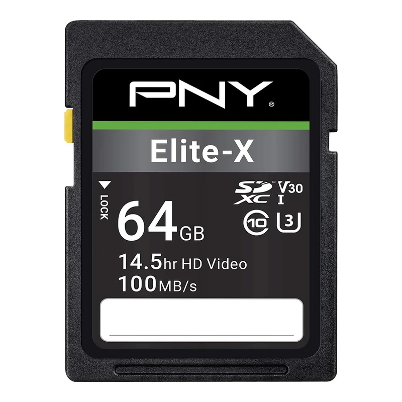 PNY Elite-X SDXC card 64GB Class 10 UHS-I U3 100MB/s