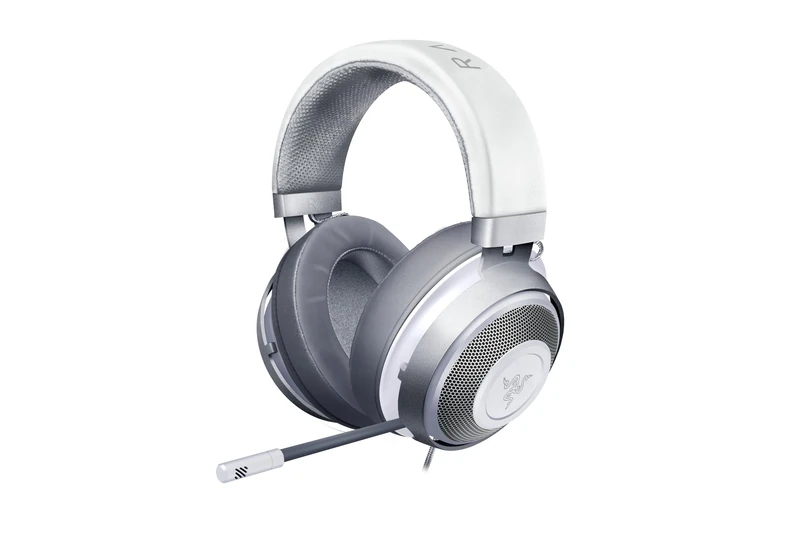 Razer Kraken - Cross-Platform Wired Gaming Headset (Custom Tuned 50 mm Drivers, Unidirectional Microphone, 3.5 mm Cable with In-line controls, Cross Platform Compatible) Mercury White