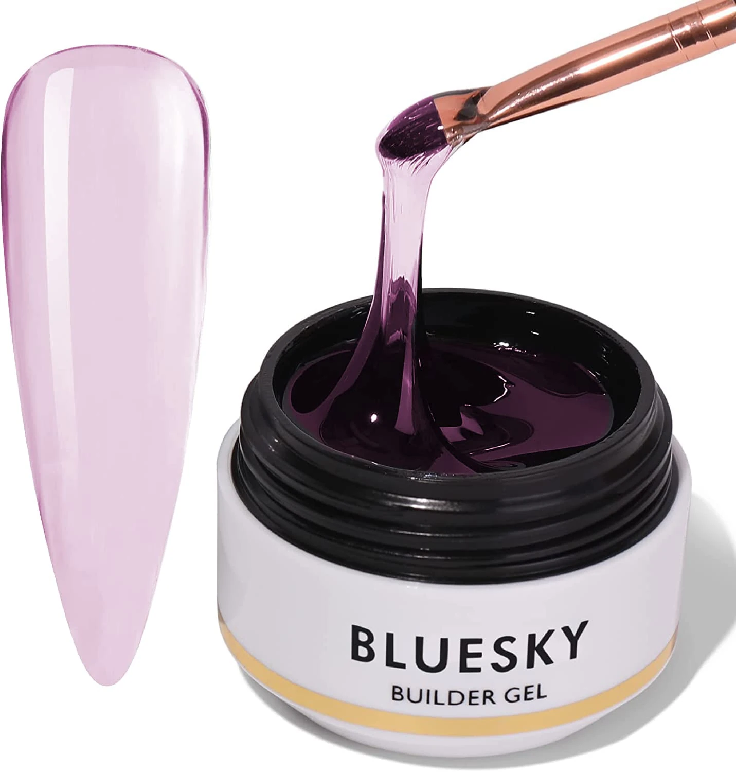 Bluesky Builder Gel For Nails and Nail Extensions, Nail Strengthener and Nail Repair, Soak Off – Soft Clear Pink, 15 ml (Requires Curing Under LED UV Lamp)