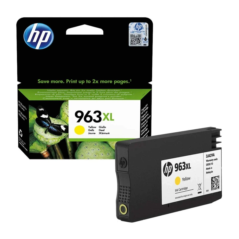 HP 3JA29AE 963XL High Yield Original Ink Cartridge, Yellow, Single Pack