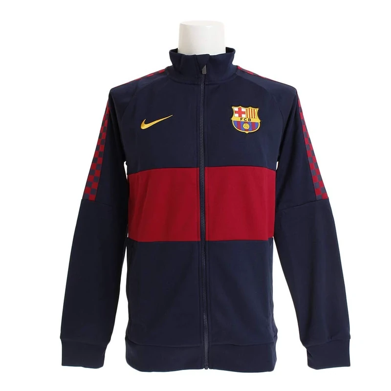 Nike Men Fcb M Nk I96 Jkt Sport Jacket - Obsidian/Noble Red/Noble Red/(University Gold) (No Sponsor-Home), X-Small