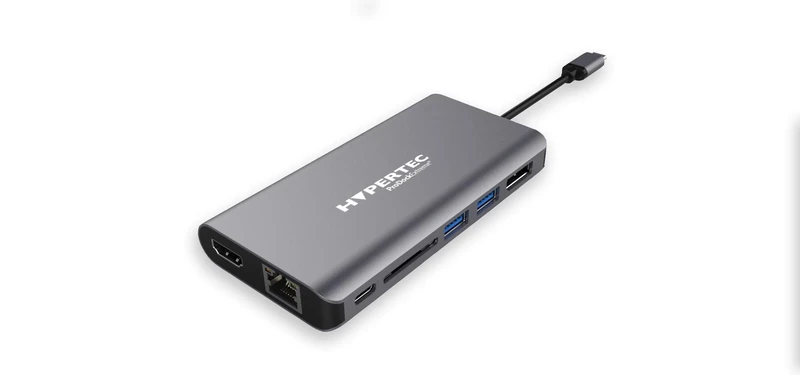 Hypertec ProDockExtreme - Universal USB-C Dock with HDMI; DisplayPort Dual Screen; USB 3.0; Gigabit Ethernet; SD Reader; 3.5mm Audio & 100W Power Delivery