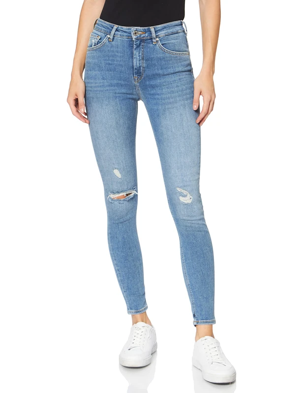 Scotch & Soda Maison Women's Haut Straight Jeans, Underground Blue 3351, 26W / 32L