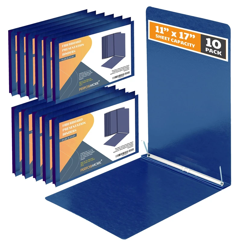 10 x Blue Fibreboard Presentation Folders 11 x 17 cm