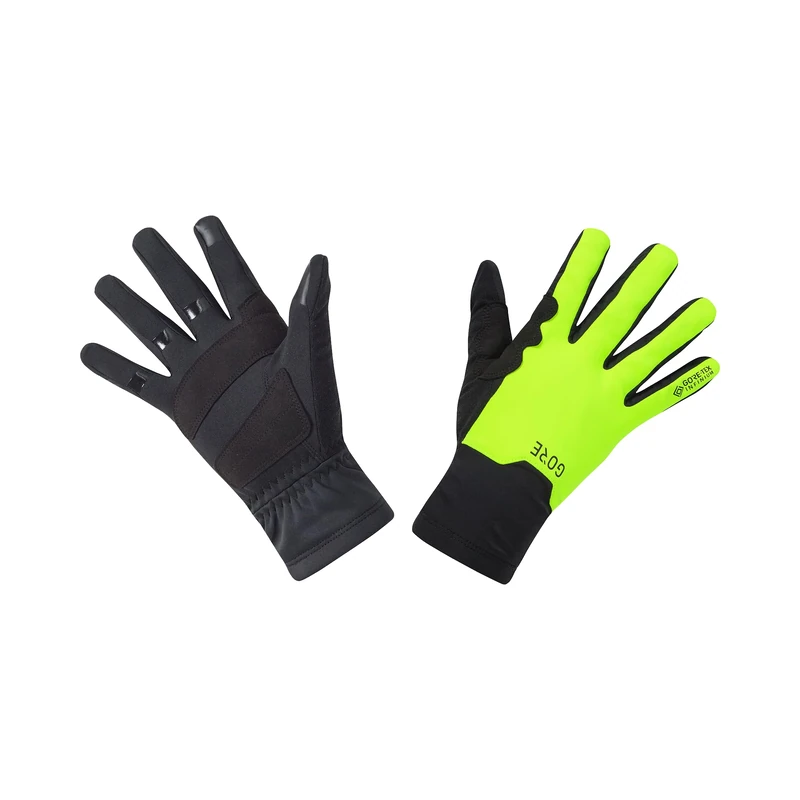 GOREWEAR M WINDSTOPPER Mid Gloves, Black / Neon Yellow, 11