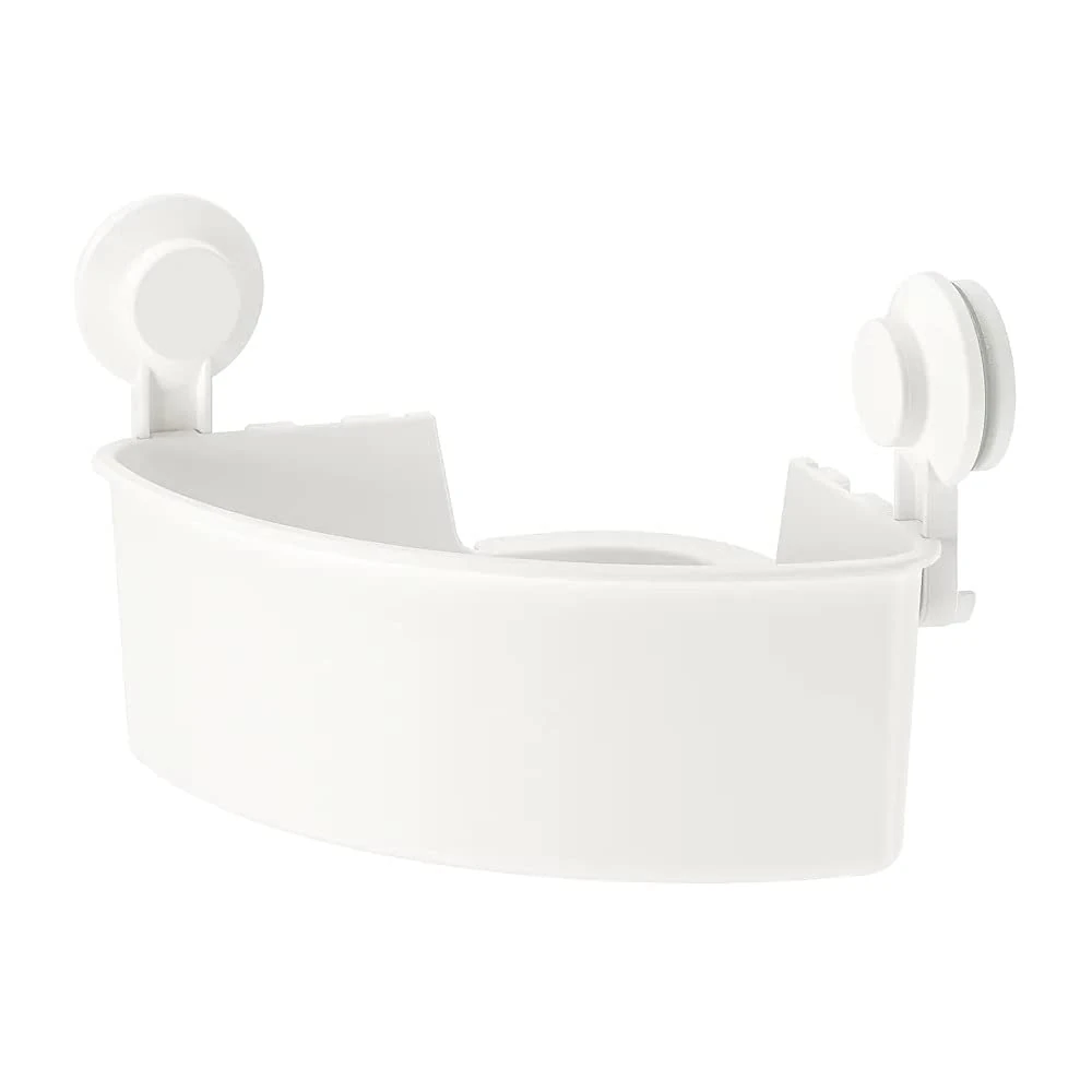 IKEA Asia TISKEN Corner Shelf Unit with Suction Cup White