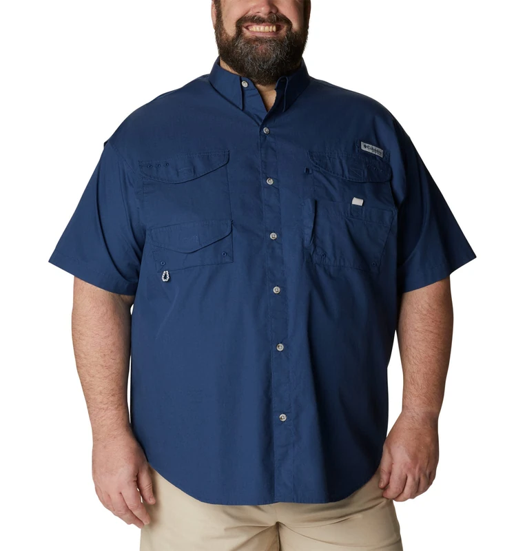 Columbia Mens Bonehead Short Sleeve Shirt, Carbon, 3X