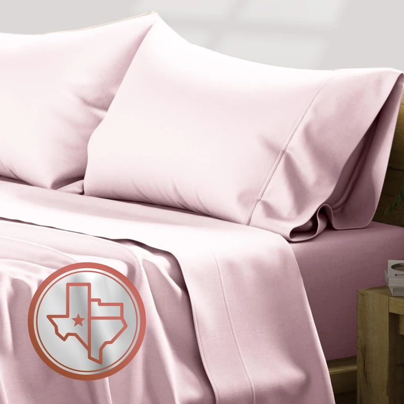 Texas Linen Co. 100% Egyptian Cotton 600 Thread Count 4 Piece Double Bed Sheet Set Soft Cooling Sateen Weave Extra Long Staple Luxury 16" Deep Pocket
