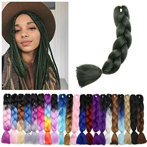 Benehair Braiding Hair Long Braids Extensions Hair 24 Inches Colorful Synthetic Hair for Braid Human Braiding Hair Hair Extensions for Women #1259