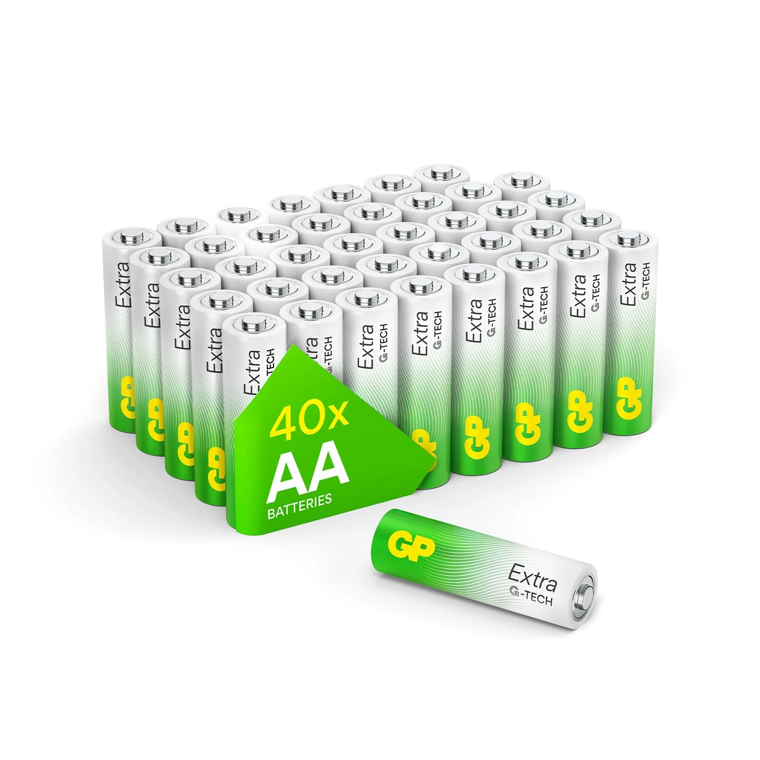 GP Extra AA Batteries 40 Family Pack Reliable Power for Toys - Remotes - Clocks & Devices – Ideal Family Battery Pack for household usage -1.5V Alkaline Double A Batteries 10-Year Shelf Life