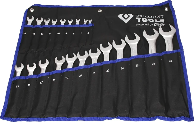 BRILLIANT TOOLS BT011021 Combination Spanner Set 21 Pieces [Powered by KS Tools]