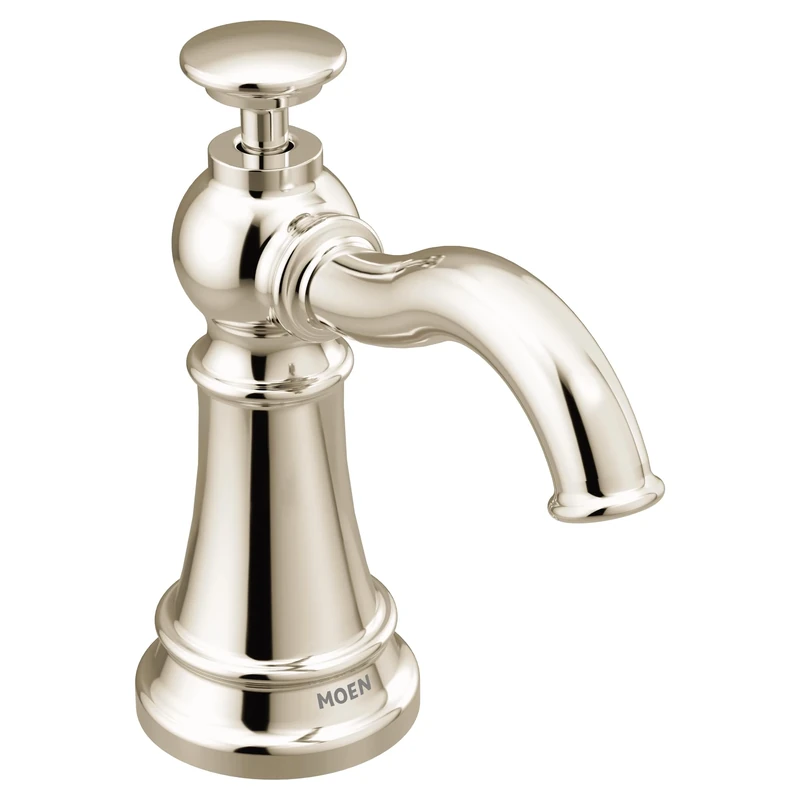 Moen S3945NL Traditional Deck Mounted Kitchen Soap or Lotion Dispenser, Polished Nickel