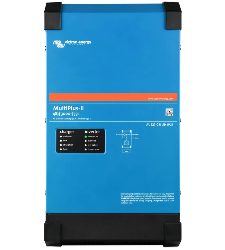 Victron Energy MultiPlus-II - Power Inverter - Pure Sine Wave Inverter Charger for 35 amp Battery - with PowerAssist Technology - 3000VA 48-Volt 230V