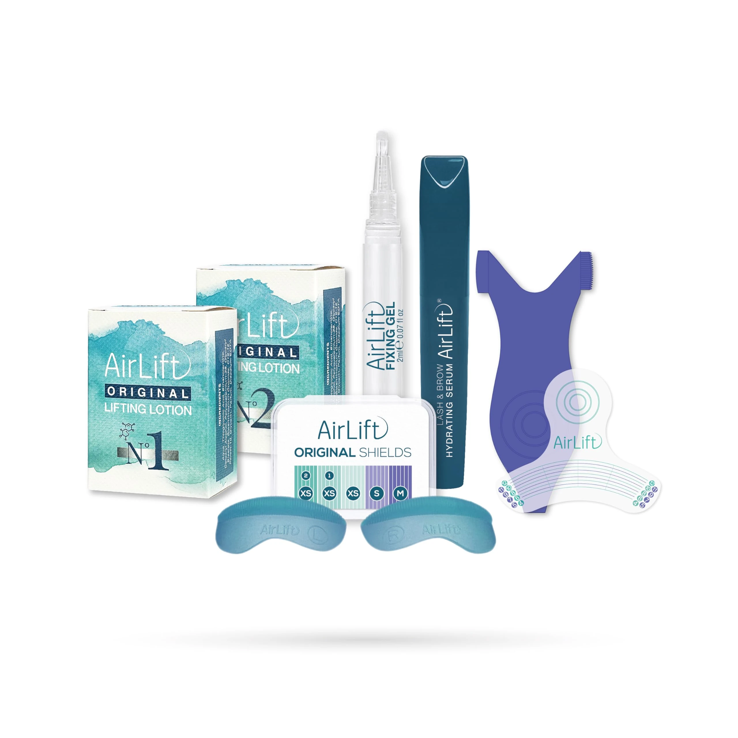 AirLift Lash Lift Basic Kit Professional Eyelash Perm and Brow Lamination Dual Lifting System Salon Use (Original Lotions Sachet)