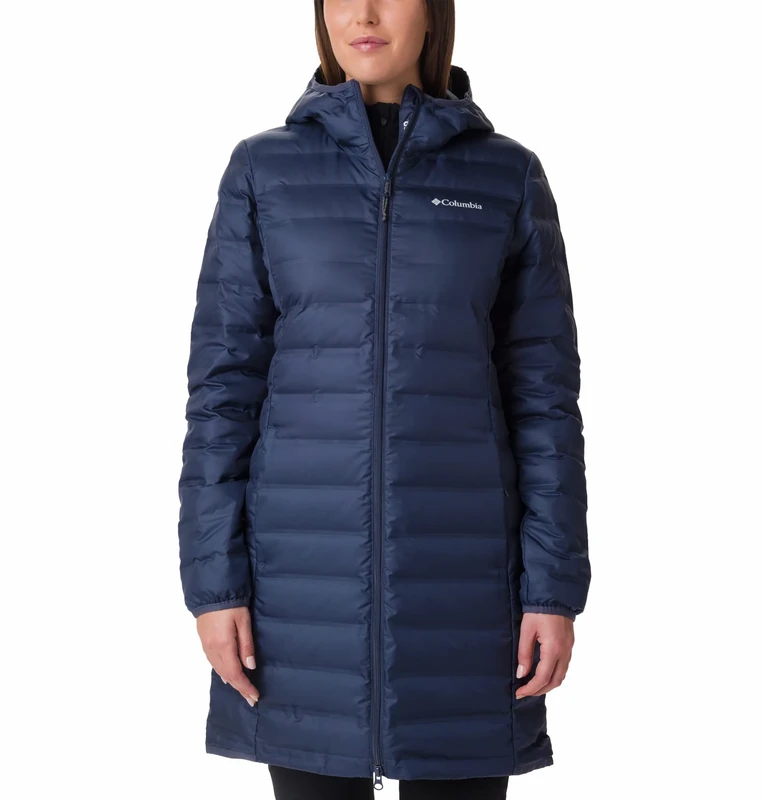 Columbia Women's Lake 22 Down Long Hooded Jacket, Hooded Puffer Down Jacket, Nocturnal, Size M