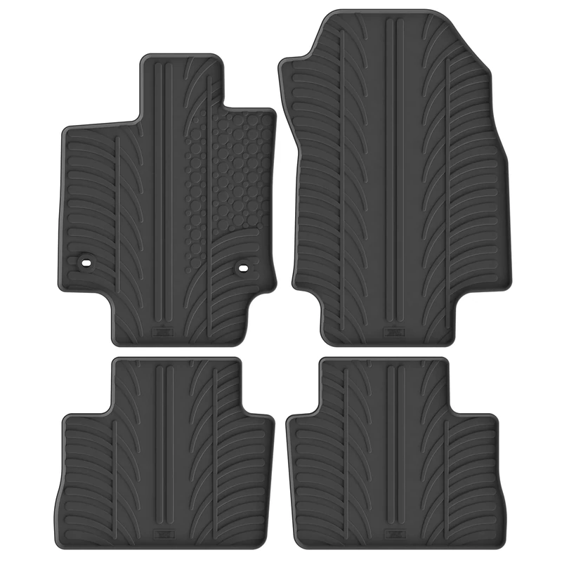 Gledring Rubber car mats set LHD compatible with Toyota RAV4 Hybrid 2019- & Suzuki Across Hybrid 2020- (T profile 4-pieces + mounting clips)