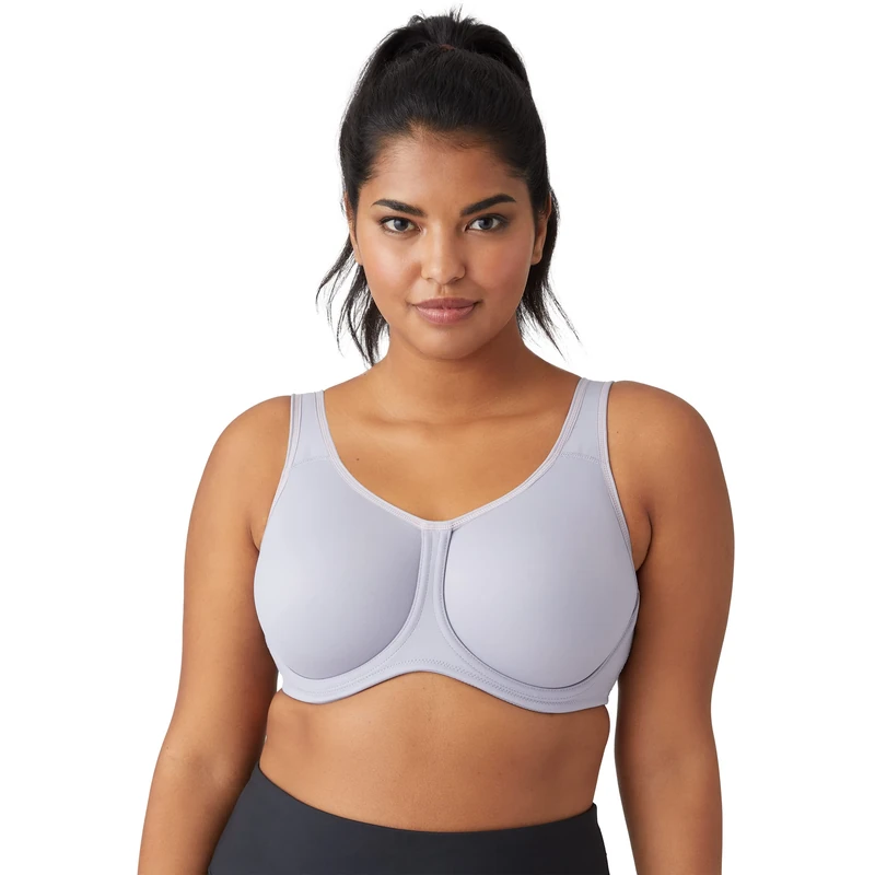 Wacoal Women's Sport Underwire Bra, Opaque inches, Lilace Grey with Zephyr, 38FF