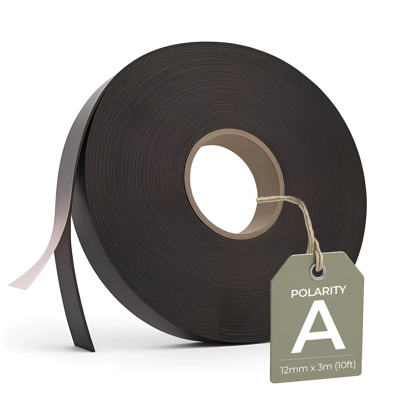 3m Magnetic Tape/Strip with Self Adhesive, 12mm Wide x 3m (10ft) (Polarity A)