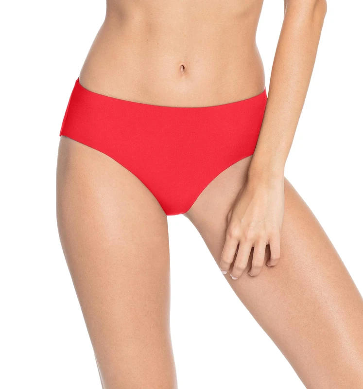 Robin Piccone Women's Ava Solids High Waist Bikini Bottom - Red - Large