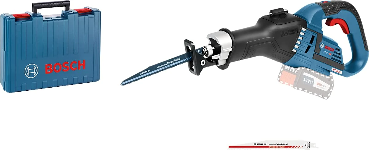 Bosch Professional 18V System Cordless Reciprocating Saw GSA 18V-32 (cutting depth in wood 230 mm, incl. 1x saw blade, Carrying Case, without battery/charger)