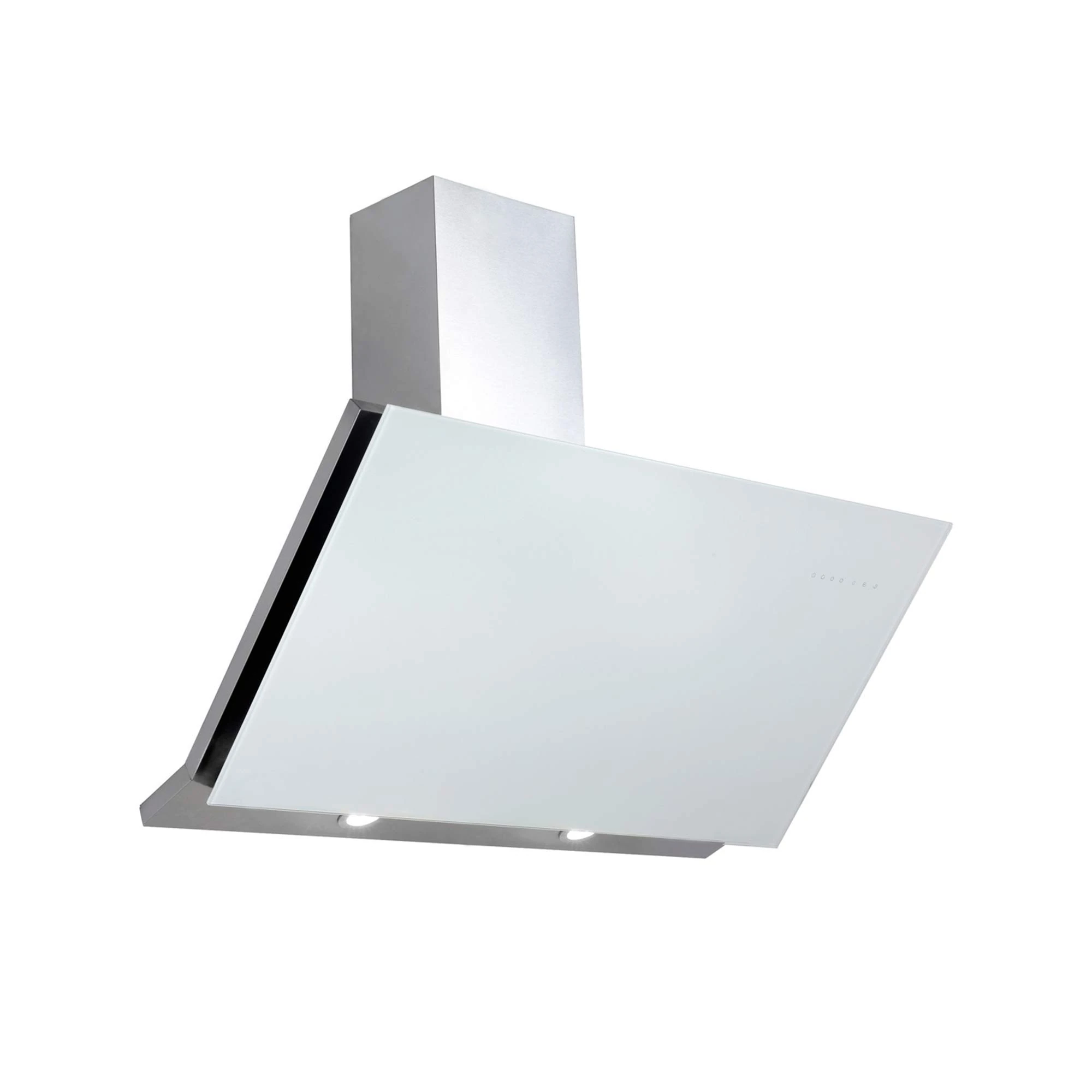 Designair ART28362 90cm Stainless Steel Bianco Linear Angled White Glass Cooker Hood