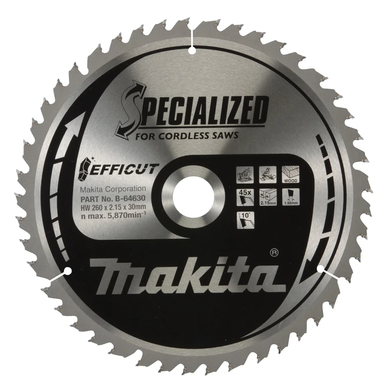 Makita B-64630 TCT Efficut Saw Blade 260x30x45T
