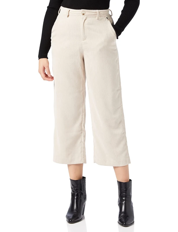 Herrlicher Women's Starlight Poly Cord Trouser Not Applicable, Beige (Off-White 61), 8 (Manufacturer Size: 25) - Image 1