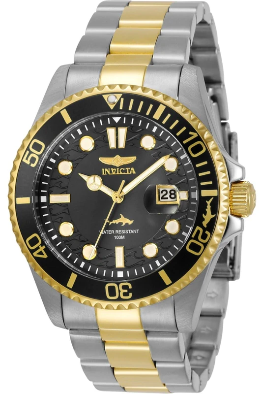 Invicta Pro Diver 30023 Men's Watch - Waterproof - Analogue - Quartz Movement - Stainless Steel with Black dial - 43mm