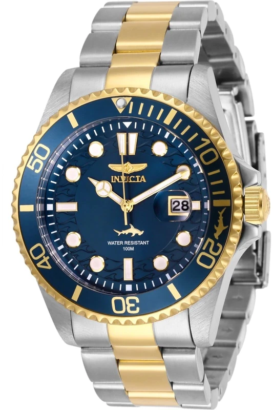Invicta Pro Diver 30021 Men's Watch - Waterproof - Analogue - Quartz Movement - stainless steel with blue dial - 43mm