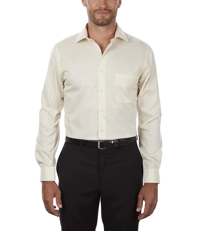 Van Heusen Men's Dress Shirt Regular Fit Flex Collar Stretch Solid Tuxedo, Canvas, 41 cm Hals 81 cm-84 cm Ärmel