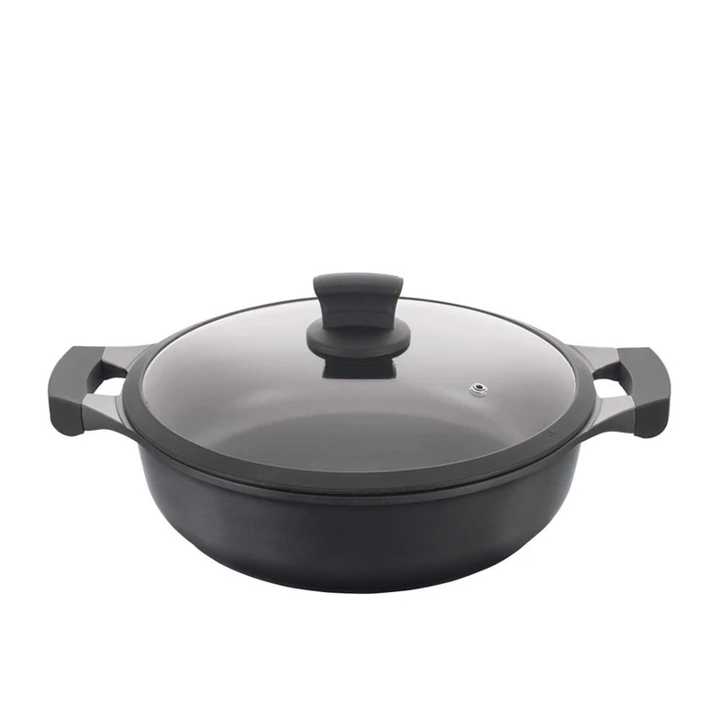 Metaltex XPERT Low Cast Aluminium Casserole, 34 cm, ILAG Non-Stick 3 Layers, Full Induction Suitable for All Types of Kitchens