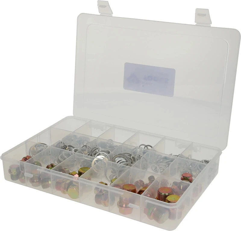 BRILLIANT TOOLS BT711200 Oil Drain Plugs and Gaskets Assortment, 543 Pieces [Powered by KS Tools]